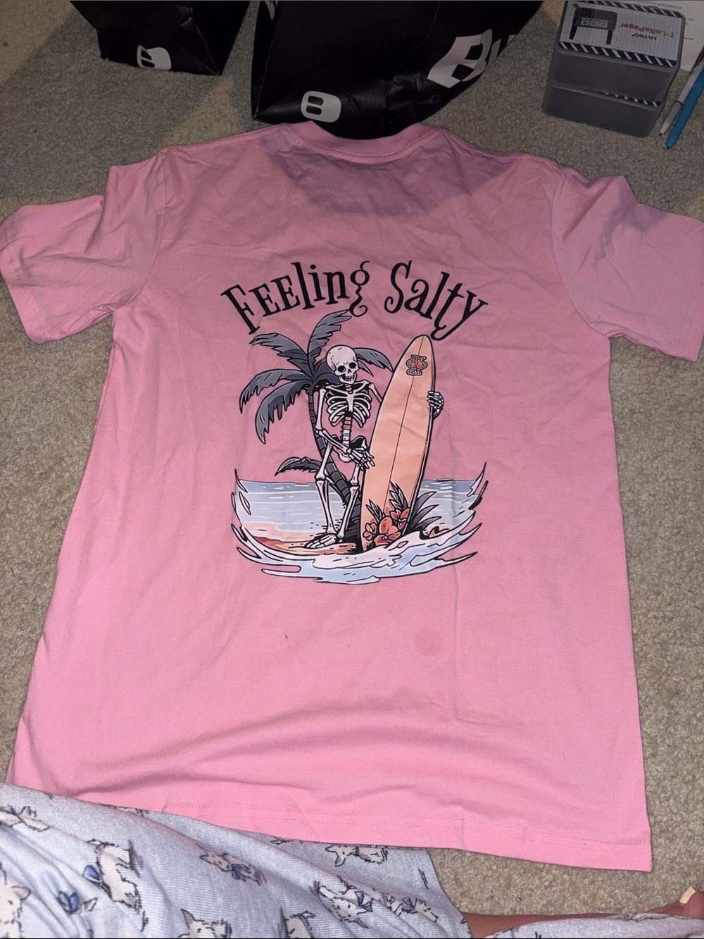 Feeling Salty Pink Short Sleeve Crew Tee